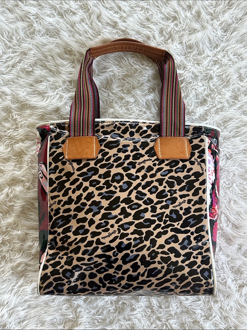 Consuela leopard floral classic tote bag READ